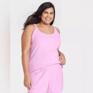 NWT Ava & Viv 4X Lavender Terrycloth Tank Top